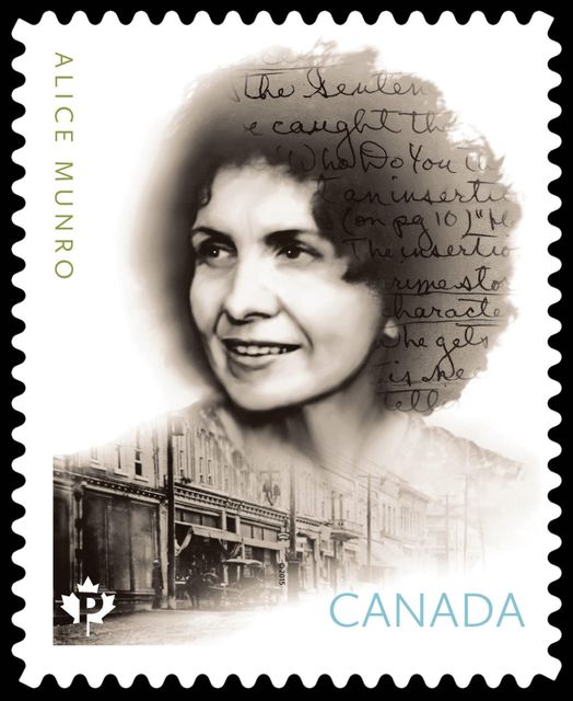 May be an image of 1 person and text that says 'ALICE MUNRO the Senter tthe Youc Co You erter 0)"M erti slo acle gel, gels ₽ CANADA'